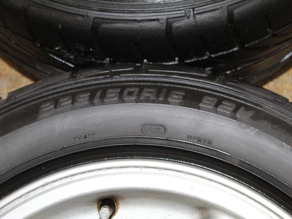 OEM Mazda RX7 FD 5x114.3 16x8 +50 Stock Wheels with Tires: Image 1