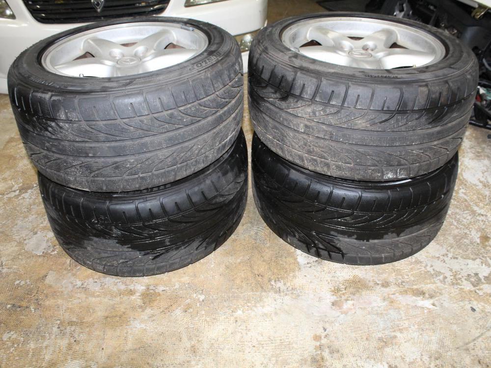 OEM Mazda RX7 FD 5x114.3 16x8 +50 Stock Wheels with Tires: Image 4